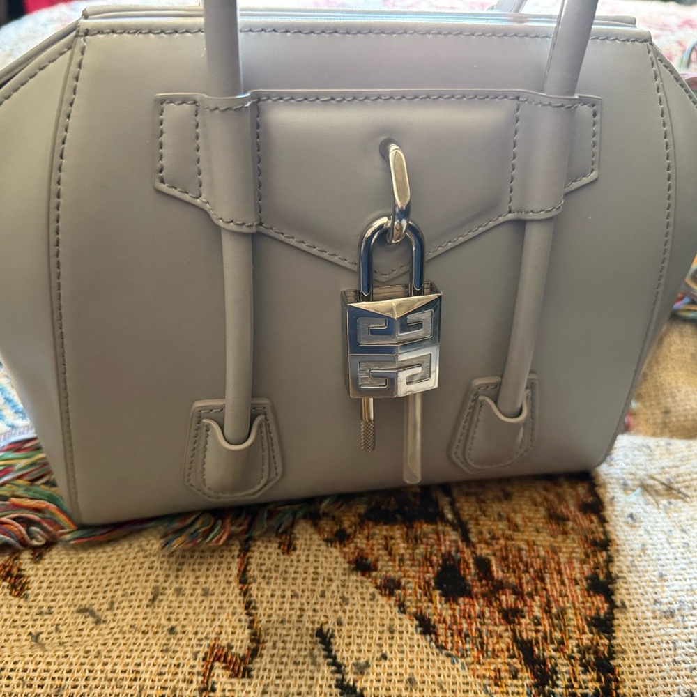 Gray Leather Handbag brand new never used